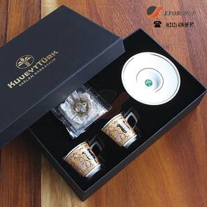 2'li Baskılı Türk Kahvesi Fincanı Seti