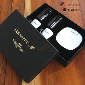 2'li Su Bardaklı Kahve Fincanı Seti