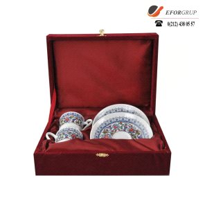 2'li Türk Kahvesi Seti Bordo