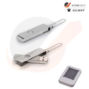 8 GB Metal Hareketli Anahtarlık USB Bellek