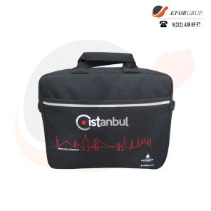 Özel Baskılı Siyah Laptop Çantası