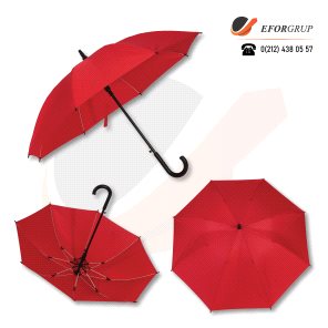 Bayrak Kırmızı Baston Şemsiye