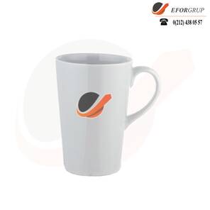 Beyaz Uzun Porselen Kupa