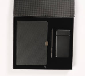 Defter, Kalem ve Powerbank Seti Siyah