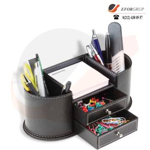 Deri Masaüstü Kalemlik