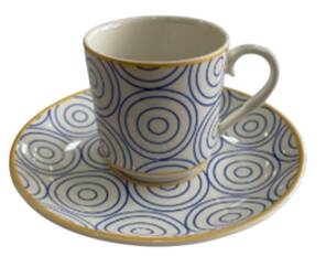 DESENLİ KAHVE FİNCANI MAVİ