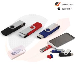 Döner Kapaklı USB Bellek (OTG Özellikli)