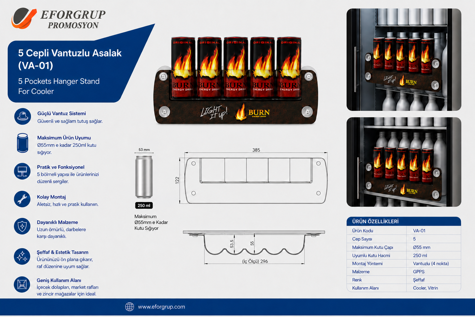 5 Cepli Vantuzlu Asalak Stand VA-01 - 250 ml