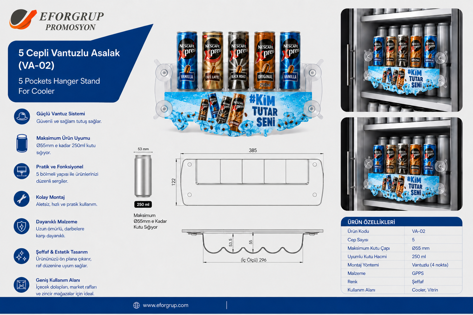 5 Cepli Vantuzlu Asalak Stand VA-02 - 250 ml