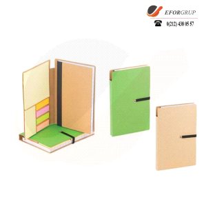 Geri Dönüşümlü Lastikli Defter (Yeşil)