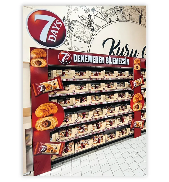 Logo Baskılı Gondol Ürün Teşhir Standı - Market ve Mağaza