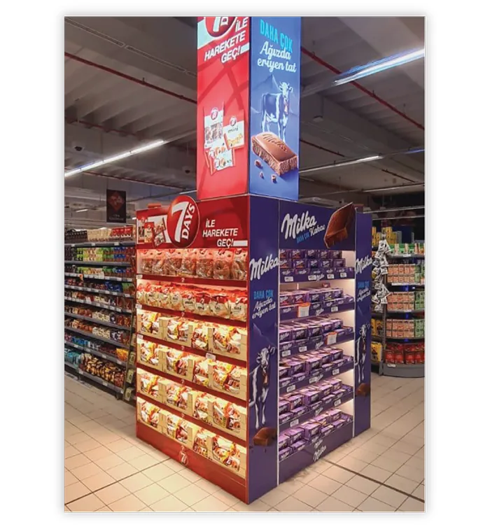 Baskılı Gondol Reyon Teşhir Standı - Market ve Mağaza