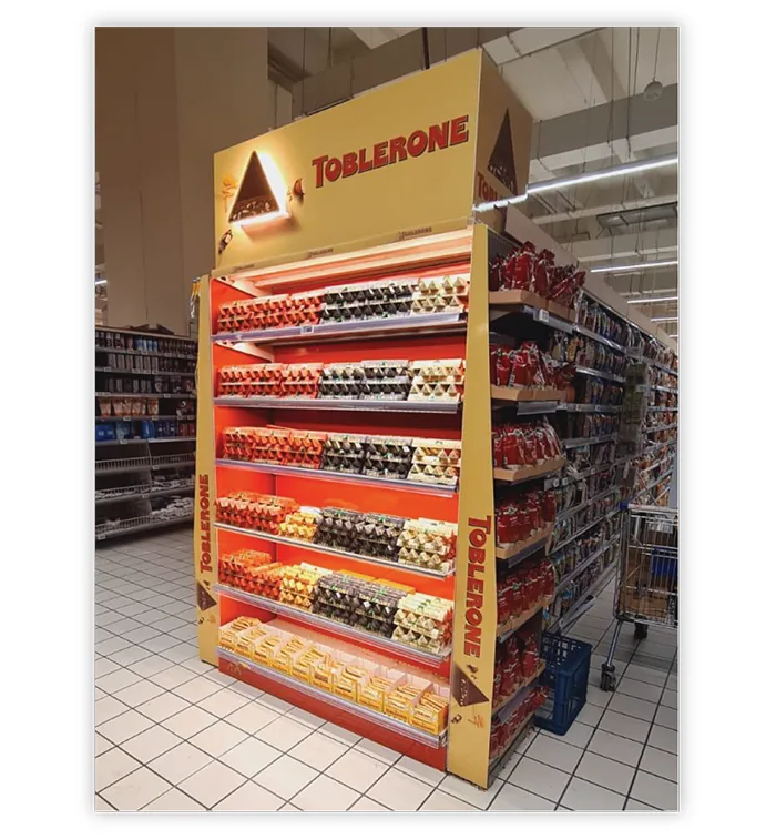 Logo Baskılı Gondol Teşhir Standı - Market ve Mağaza