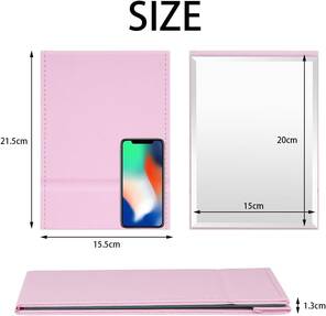 KATLANABİLİR DERİ MASAÜSTÜ AYNA PEMBE