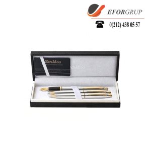 Knight Gümüş Krom 3'Lü Dolma Kalem Seti