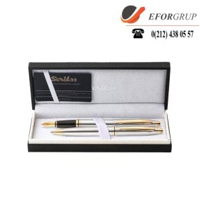 Knight Gümüş-Krom 2'Li Tükenmez,Dolma Kalem Seti