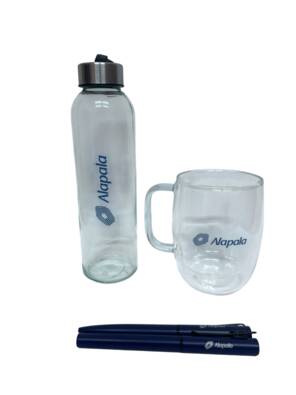 KURUMSAL HOŞGELDİN KİTİ - CAM MATARA, ÇİFT CİDARLI KUPA, ROLLER KALEM