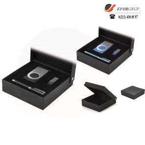 Kutulu VIP Set(Powerbank,Roller Kalem,Usb Bellek)