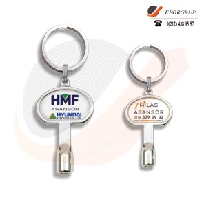 Metal Asansör Anahtarlık