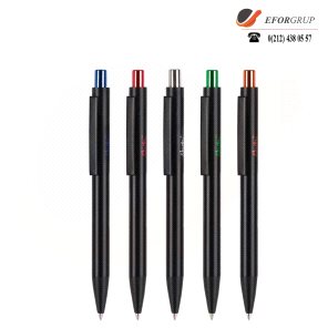 Metal Baskılı Siyah Tükenmez Kalemler