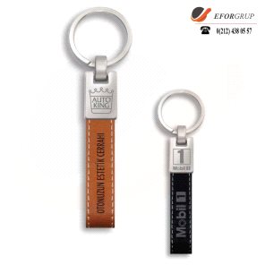 Metal Başlıklı Baskılı Termo Deri Anahtarlık