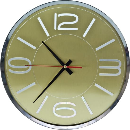 Metal Çerçeve Metal Kadran Duvar Saati 35 Cm