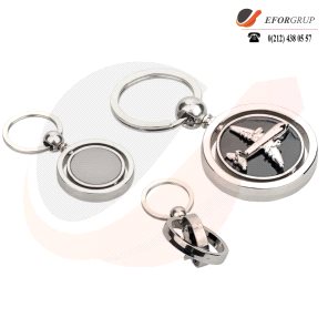 Metal Döner Figürlü Anahtarlık