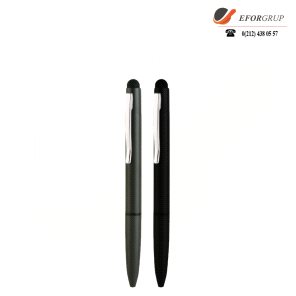 Metal Siyah Tükenmez Kalem (Silgili)