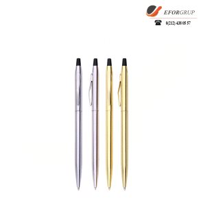 Metal Tükenmez Kalem (Gümüş ve Altın Renk)