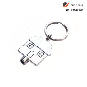 Metal Purjör Anahtarlık Ev