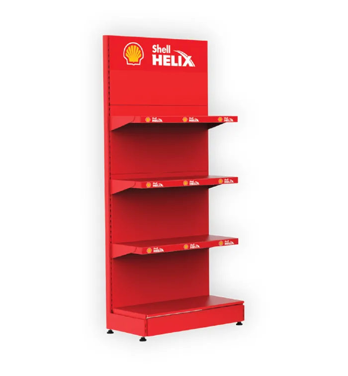Logo Baskılı Metal Sergileme Standı - Zincir Market
