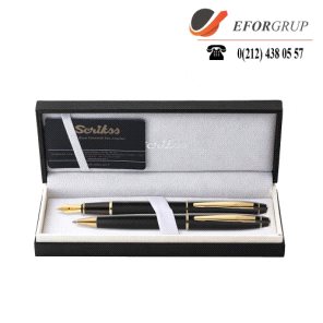 Noble Mat Siyah Dolma,Tükenmez Kalem Seti