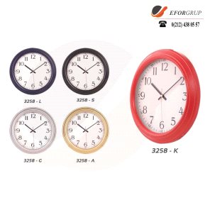 Renkli Çerçeveli Plastik Duvar Saati(350 mm)