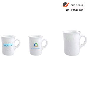 Beyaz Porselen Kupa (Baskılı)