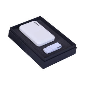 PROMOSYON KUTULU HEDİYE SETİ / POWERBANK USB BELLEK BEYAZ