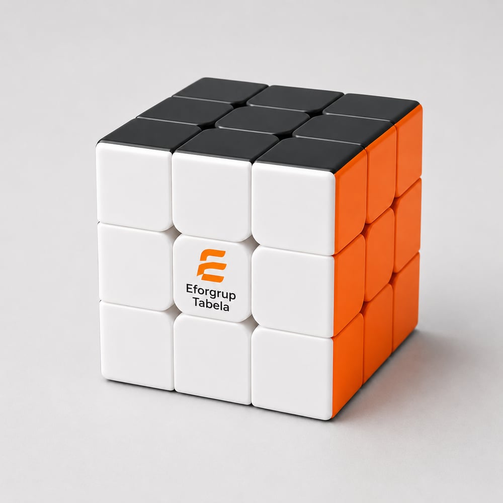 Promosyon Zeka Küpü Siyah-Turuncu - Logo Baskılı 3x3 Sihirli Küp