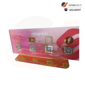 QR Kodlu Şirket Bilgilendirme Standı Yatay 4'lü