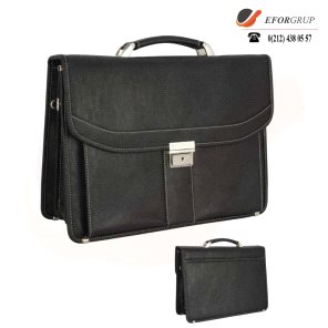 Promosyon Siyah Suni Deri Evrak Çantası
