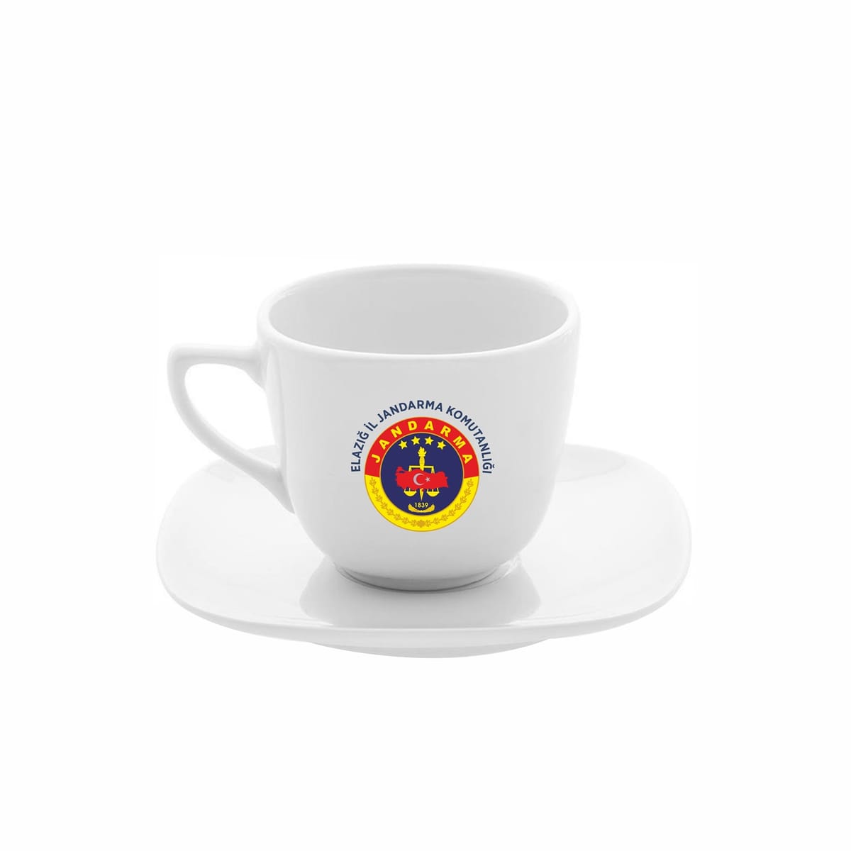 Tabaklı Kahve Fincanı Porselen - Hediyelik
