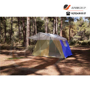 Tek Odalı Suni Deri Kamp Çadırı - Krem Mavi