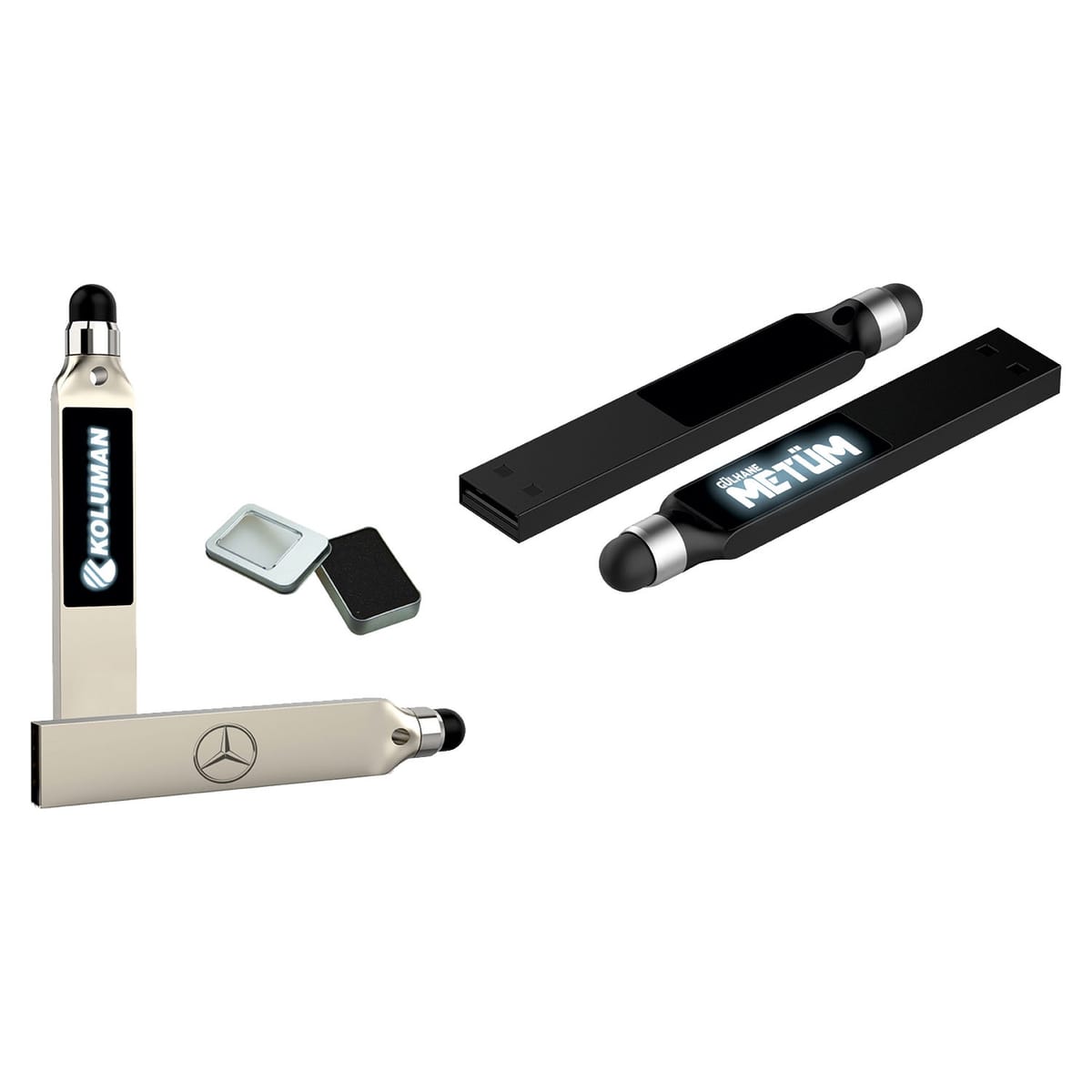 Touchpad, Işıklı Lazer Kazıma Metal Usb Flash Bellek
