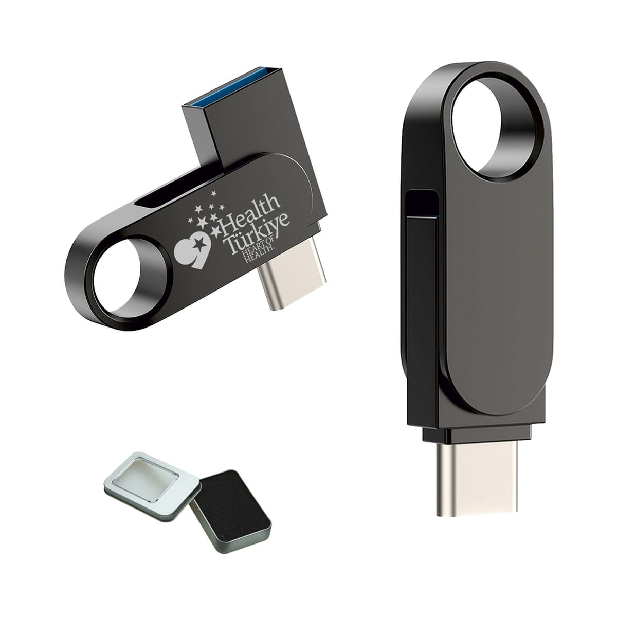 Type-c Otg Usb Flash Bellek 4X1,2CM Metal