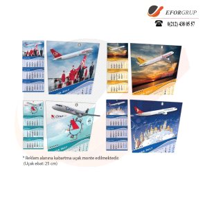 Uçak Maketli Duvar Takvimi