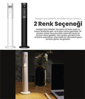 Yeelight Şarj Edilebilir Atmosfer Masa Lambası Beyaz