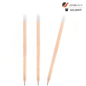 Yuvarlak Silgili Naturel Kurşun Kalem