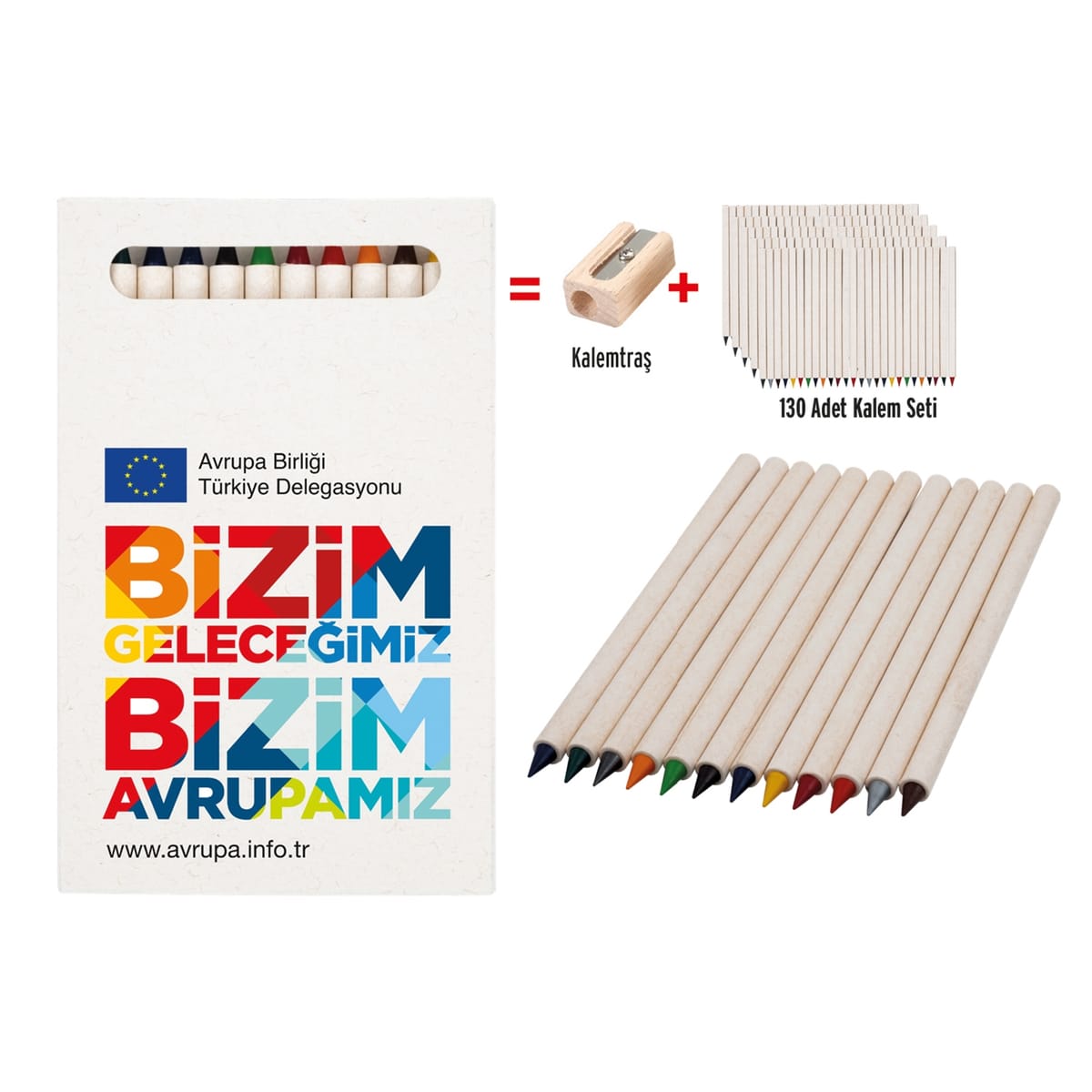 12 Renkli Tam Boy Sonsuz Kuru Boya Seti