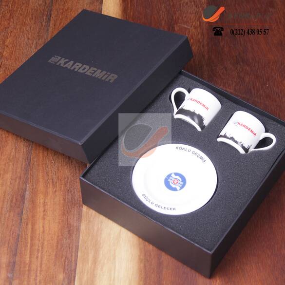 Baskılı 2'li Türk Kahvesi Fincanı Seti