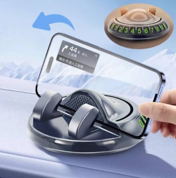 360° Dönebilen Yapışkanlı Numaratörlü Araç Telefon Tutucu