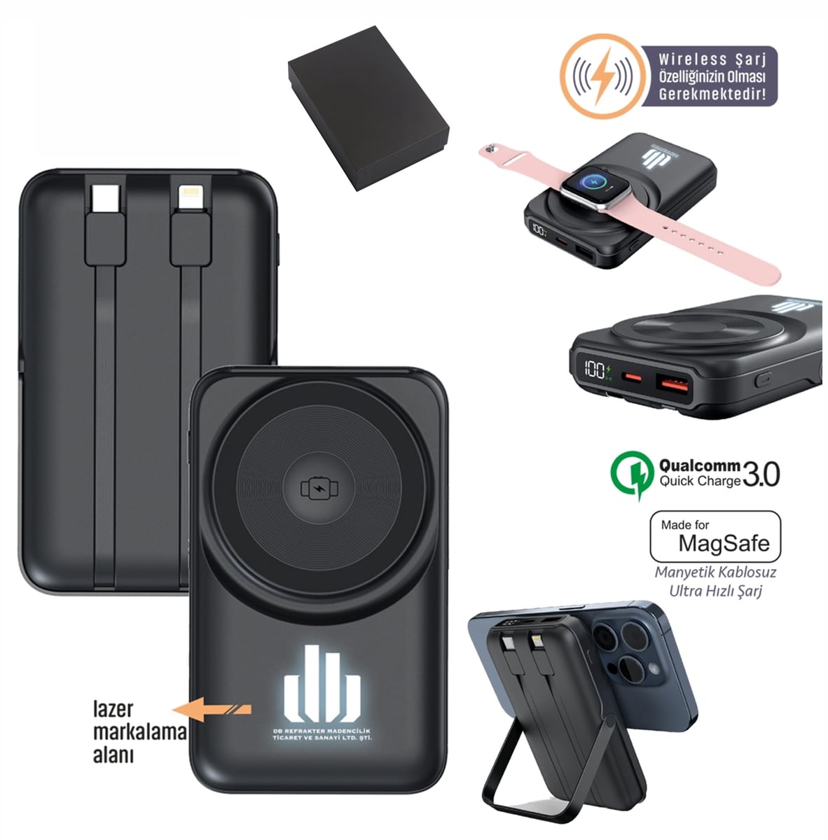 3in1 Magsafe Wireless Powerbank 10.000 Mah