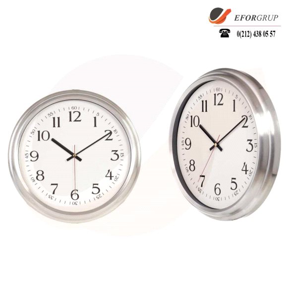 Alüminyum Çerçeveli Duvar Saati(370 mm)